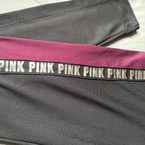 VS PINK Workout Cozy Pocket Legging Maroon. New - Picture 4 of 10